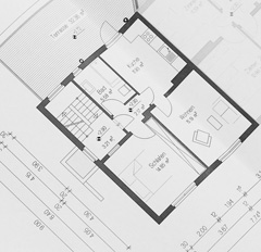 An example of a computer aided design - house floor plan 