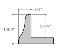 1-3/8 " curved side floated frame. The exterior curve gives elegant shape to the content of this frame. Both the face and the outer edge are deep cherry red while the base and inside edge are solid mars black.