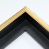 This gold canvas floater frame has a flat face (almost 3/4 " wide) with golden sides.
1-5/8" rabbet depth: ideal for 1-1/2" to 1-5/8" gallery wrapped canvas of medium or large size. This frame looks equally striking bordering oil or acrylic paint prints and photographic prints.