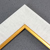 Linen liners are a great option for providing white space between art and frame. Where glass is generally required to protect paper artwork and its mat, a linen liner does not require glass, making it perfect for paintings and Giclée prints.
This 2 inch wheat/oatmeal liner has an authentic linen texture and a bevelled antique gold lip. It is ideal for small, medium or large canvas prints, watercolours or oil paintings.