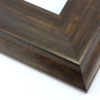 This large, scoop profile frame features a steep ridge that slopes gently toward the artwork, and steeply away. The bronzed walnut wash highlights the natural wood grain with glossy golds and matte browns.
3.5 " width: ideal for oversize images. The elegant simplicity of this frame makes it suitable for a wide variety of photographs, paintings and giclee prints.