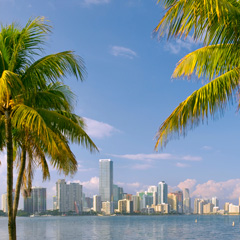 A view of Downtown Miami from across Biscayne Bay